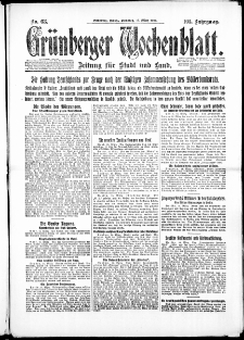 Gr&uuml;nberger Wochenblatt: Zeitung f&uuml;r Stadt und Land, No. 63. ( 16. M&auml;rz 1926 )
