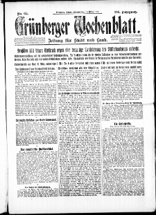 Grünberger Wochenblatt: Zeitung für Stadt und Land, No. 65. ( 18. März 1926 )