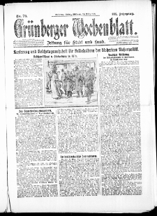 Grünberger Wochenblatt: Zeitung für Stadt und Land, No. 70. ( 24. März 1926 )