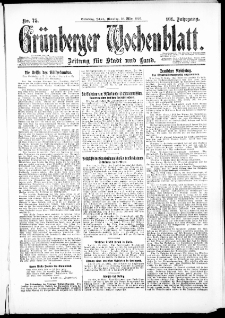 Grünberger Wochenblatt: Zeitung für Stadt und Land, No. 75. ( 30. März 1926 )