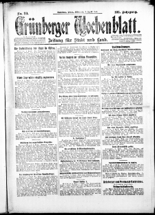 Grünberger Wochenblatt: Zeitung für Stadt und Land, No. 80. ( 7. April 1926 )