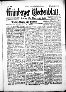 Grünberger Wochenblatt: Zeitung für Stadt und Land, No. 82. ( 9. April 1926 )