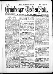 Gr&uuml;nberger Wochenblatt: Zeitung f&uuml;r Stadt und Land, No. 89. ( 17. April 1926 )