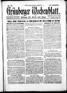 Grünberger Wochenblatt: Zeitung für Stadt und Land, No. 90. ( 18. April 1926 )