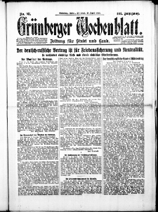 Gr&uuml;nberger Wochenblatt: Zeitung f&uuml;r Stadt und Land, No. 98. ( 28. April 1926 )
