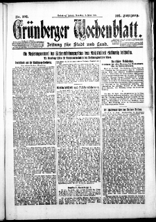 Grünberger Wochenblatt: Zeitung für Stadt und Land, No. 102. ( 2. Mai 1926 )
