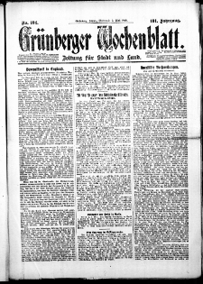 Grünberger Wochenblatt: Zeitung für Stadt und Land, No. 104. ( 5. Mai 1926 )