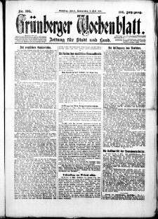 Grünberger Wochenblatt: Zeitung für Stadt und Land, No. 105. ( 6. Mai 1926 )