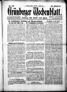 Grünberger Wochenblatt: Zeitung für Stadt und Land, No. 109. ( 11. Mai 1926 )