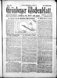 Grünberger Wochenblatt: Zeitung für Stadt und Land, No. 110. ( 12. Mai 1926 )