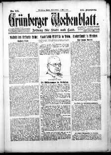 Gr&uuml;nberger Wochenblatt: Zeitung f&uuml;r Stadt und Land, No. 112. ( 15. Mai 1926 )