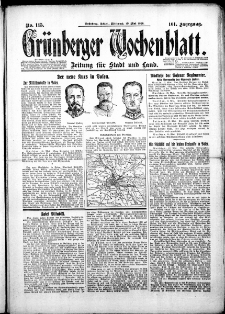 Grünberger Wochenblatt: Zeitung für Stadt und Land, No. 115. ( 19. Mai 1926 )