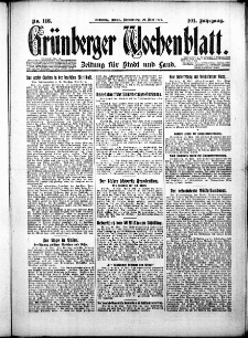 Grünberger Wochenblatt: Zeitung für Stadt und Land, No. 116. ( 20. Mai 1926 )