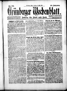 Grünberger Wochenblatt: Zeitung für Stadt und Land, No. 122. ( 28. Mai 1926 )