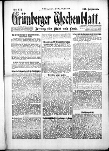 Grünberger Wochenblatt: Zeitung für Stadt und Land, No. 124. ( 30. Mai 1926 )