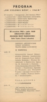 Program "Dni Zielonej G&oacute;ry - 1963 r."