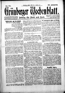 Gr&uuml;nberger Wochenblatt: Zeitung f&uuml;r Stadt und Land, No. 131. ( 8. Juni 1926 )