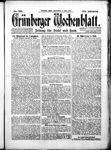 Gr&uuml;nberger Wochenblatt: Zeitung f&uuml;r Stadt und Land, No. 133. ( 10. Juni 1926 )