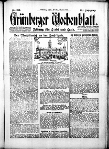 Grünberger Wochenblatt: Zeitung für Stadt und Land, No. 136. ( 13. Juni 1926 )