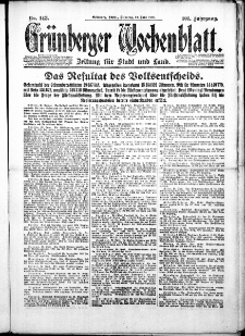 Grünberger Wochenblatt: Zeitung für Stadt und Land, No. 143. ( 22. Juni 1926 )