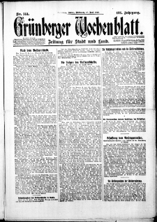 Grünberger Wochenblatt: Zeitung für Stadt und Land, No. 144. ( 23. Juni 1926 )