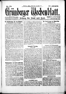 Grünberger Wochenblatt: Zeitung für Stadt und Land, No. 145. ( 24. Juni 1926 )