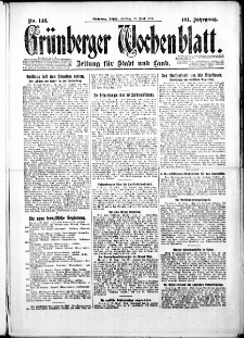 Grünberger Wochenblatt: Zeitung für Stadt und Land, No. 146. ( 25. Juni 1926 )
