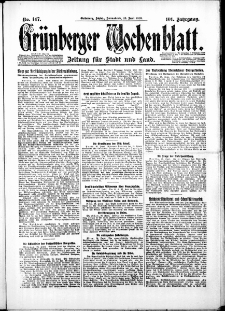 Grünberger Wochenblatt: Zeitung für Stadt und Land, No. 147. ( 26. Juni 1926 )