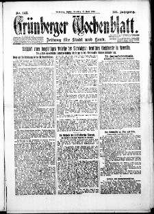 Gr&uuml;nberger Wochenblatt: Zeitung f&uuml;r Stadt und Land, No. 148. ( 27. Juni 1926 )