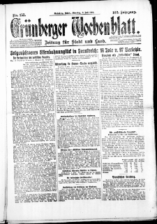 Grünberger Wochenblatt: Zeitung für Stadt und Land, No. 155. ( 6. Juli 1926 )