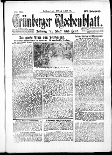 Grünberger Wochenblatt: Zeitung für Stadt und Land, No. 162. ( 14. Juli 1926 )
