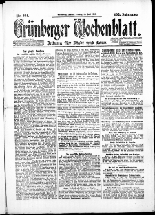 Grünberger Wochenblatt: Zeitung für Stadt und Land, No. 164. ( 16. Juli 1926 )
