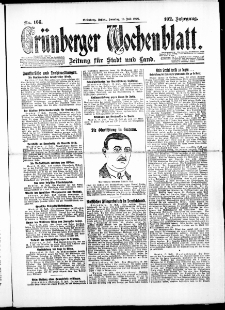 Grünberger Wochenblatt: Zeitung für Stadt und Land, No. 166. ( 18. Juli 1926 )
