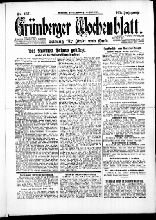 Grünberger Wochenblatt: Zeitung für Stadt und Land, No. 167. ( 20. Juli 1926 )
