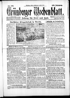 Grünberger Wochenblatt: Zeitung für Stadt und Land, No. 168. ( 21. Juli 1926 )