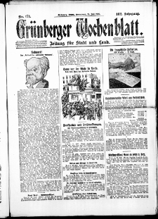 Grünberger Wochenblatt: Zeitung für Stadt und Land, No. 171. ( 24. Juli 1926 )