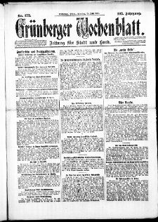 Grünberger Wochenblatt: Zeitung für Stadt und Land, No. 172. ( 25. Juli 1926 )