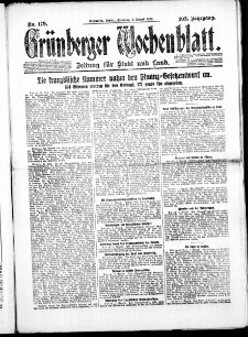 Grünberger Wochenblatt: Zeitung für Stadt und Land, No. 179. ( 3. August 1926 )