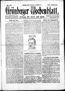 Grünberger Wochenblatt: Zeitung für Stadt und Land, No. 181. ( 5. August 1926 )