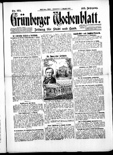 Grünberger Wochenblatt: Zeitung für Stadt und Land, No. 183. ( 7. August 1926 )