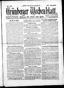 Grünberger Wochenblatt: Zeitung für Stadt und Land, No. 185. ( 10. August 1926 )