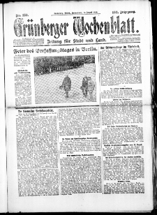 Grünberger Wochenblatt: Zeitung für Stadt und Land, No. 188. ( 14. August 1926 )