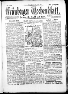 Grünberger Wochenblatt: Zeitung für Stadt und Land, No. 190. ( 15. August 1926 )