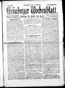 Grünberger Wochenblatt: Zeitung für Stadt und Land, No. 194. ( 20. August 1926 )