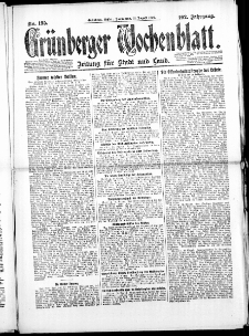 Grünberger Wochenblatt: Zeitung für Stadt und Land, No. 195. ( 21. August 1926 )
