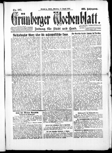 Grünberger Wochenblatt: Zeitung für Stadt und Land, No. 197. ( 24. August 1926 )