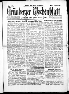 Grünberger Wochenblatt: Zeitung für Stadt und Land, No. 197. ( 24. August 1926 )