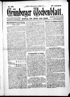 Grünberger Wochenblatt: Zeitung für Stadt und Land, No. 200. ( 27. August 1926 )