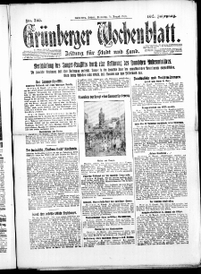Grünberger Wochenblatt: Zeitung für Stadt und Land, No. 203. ( 31. August 1926 )