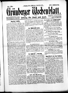 Grünberger Wochenblatt: Zeitung für Stadt und Land, No. 204. ( 1. September 1926 )